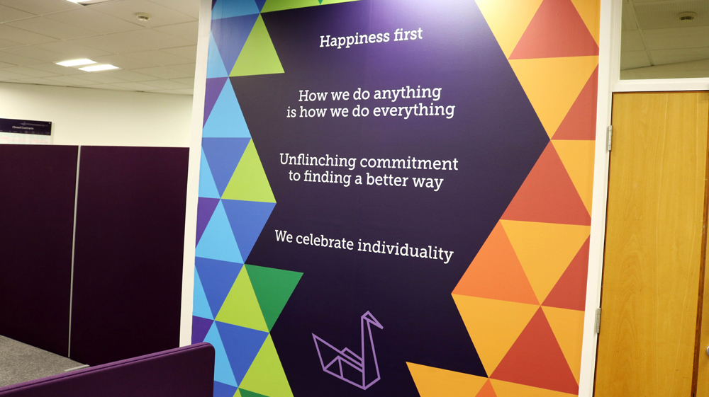 Business values on the wall