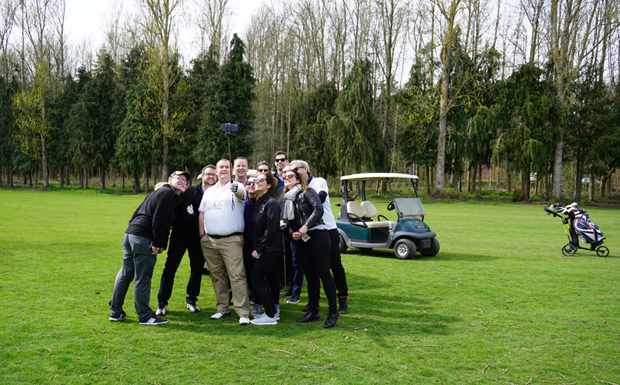 Photograph of people taking a selfie 