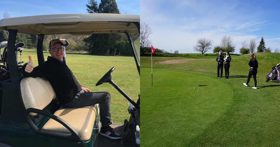 Collage of golf course pictures