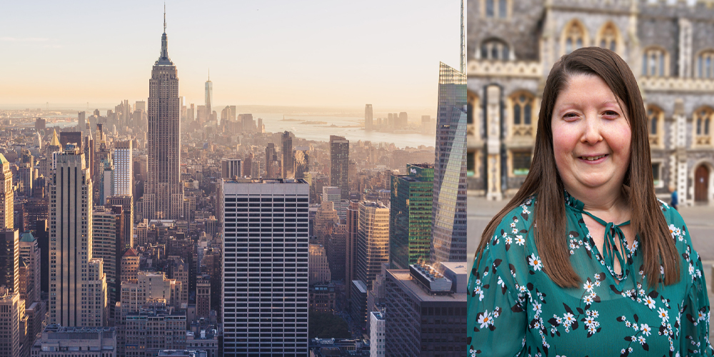 New York buildings landscape and profile photo of sophie